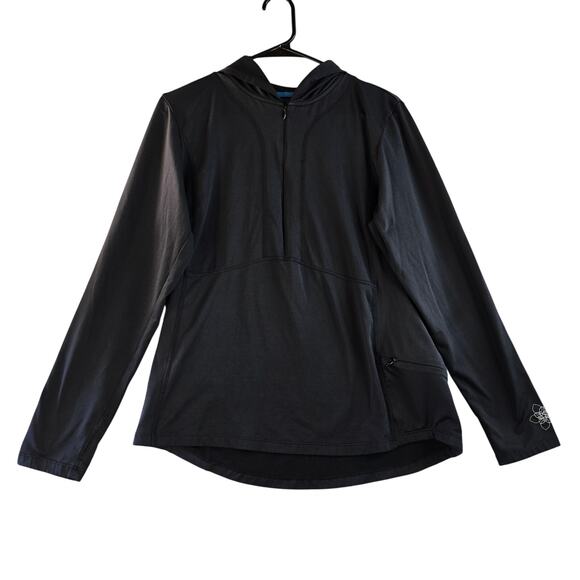 L.L. Bean Women's Athletic Quarter Zip Hoodie Black Size L - Picture 1 of 6